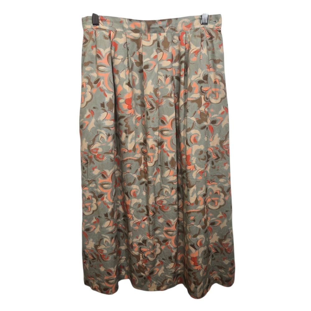 Vintage Country Sophisticates Pendleton Midi‎ Skirt Womens 10 Floral Rayon